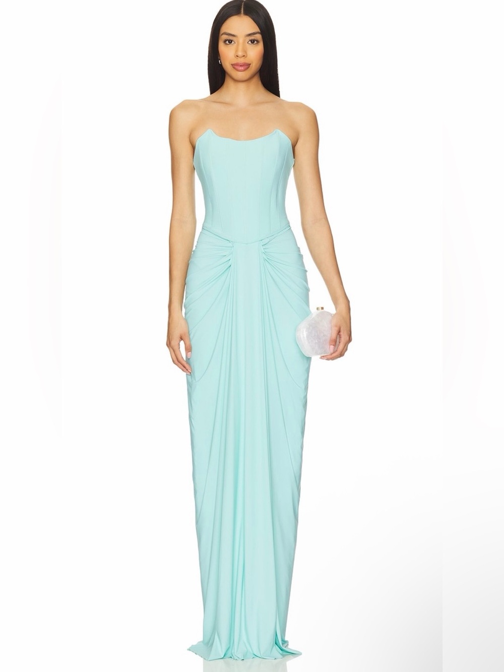 Deme by Gabriella Pearl Gown in green/teal/aqua XS